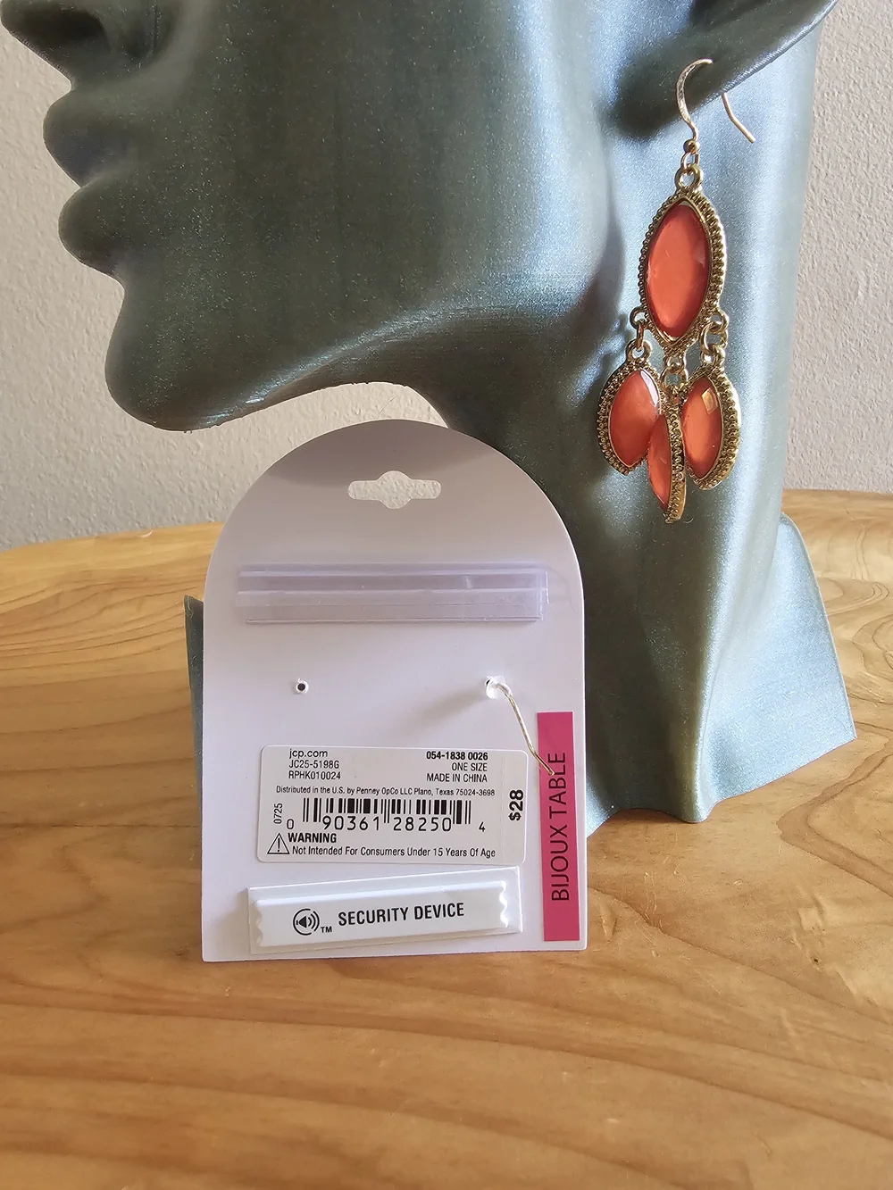 Gold-Tone Orange Gemstone Chandelier Earrings